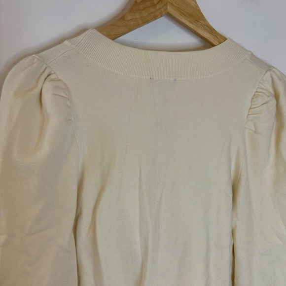 Express Holiday Bow Rhinestone Cardigan Cream - Picture 9 of 11